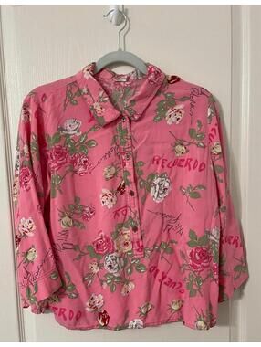 Cruz floral boho top Medium pink floral boho trendy